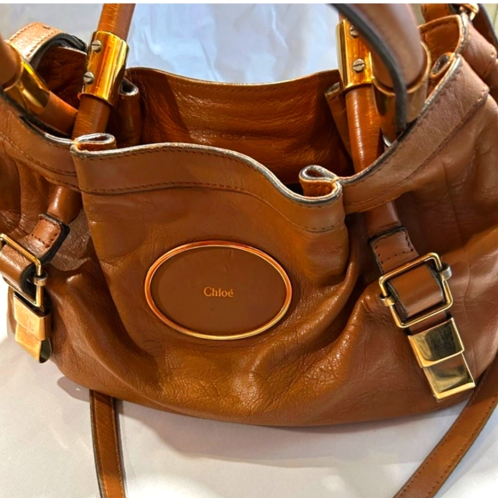 Chloe Victoria 2 way Handbag satchel Brown